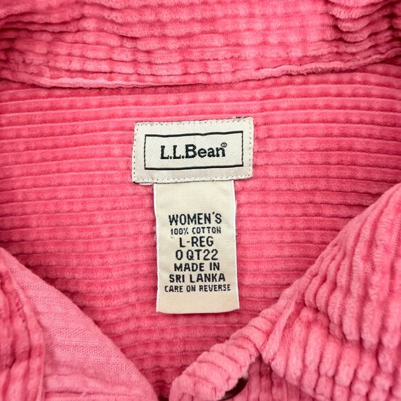 L.L. Bean Women’s Comfort Cotton Corduroy Relaxed Shirt Size L Pink - Picture 4 of 7